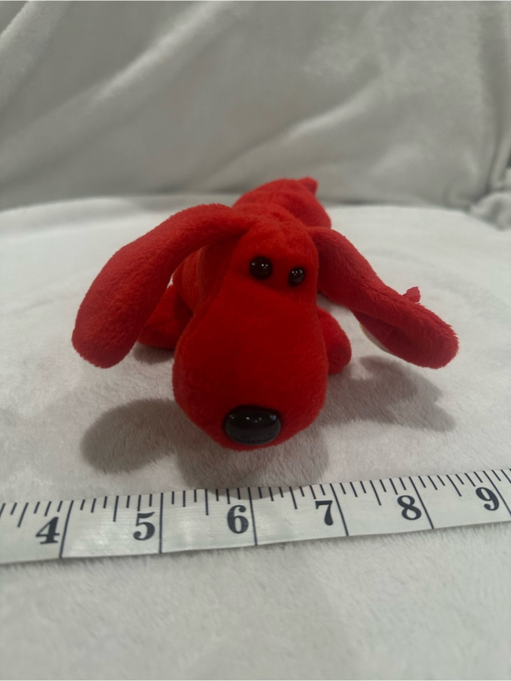 Ty Rover Red Plush Dog Toy - Soft Squeaky Puppy